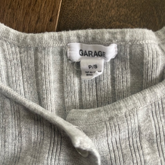 Women’s GARAGE Light Gray Ribbed Cardigan - Picture 2 of 5